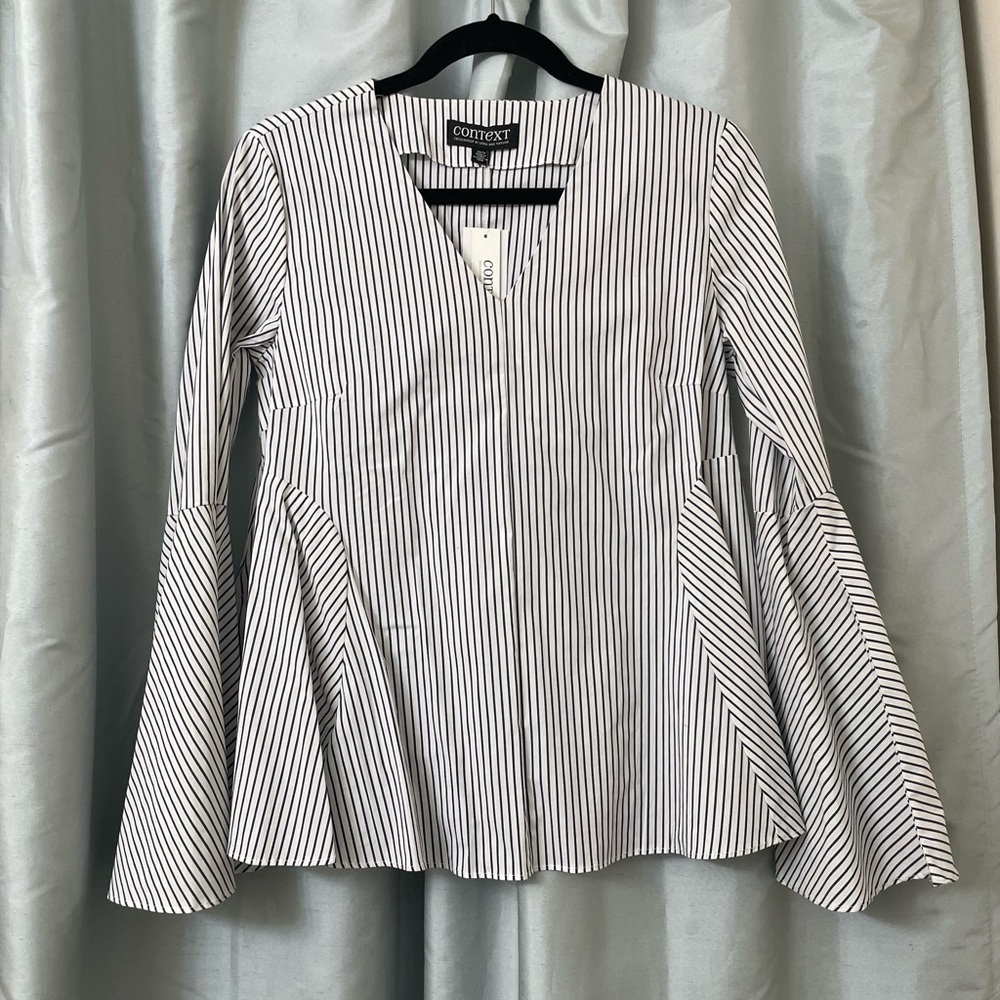 Beautiful striped blouse with flare sleeves NWT